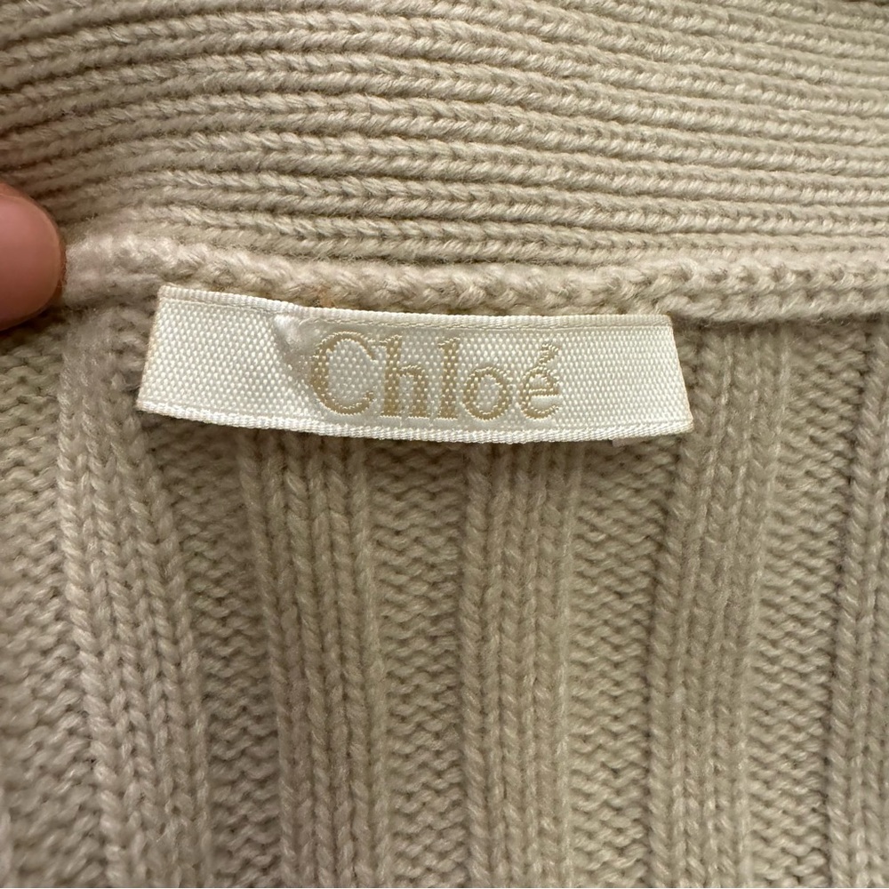 Chloe Cream Ribbed Sweater Cardigan